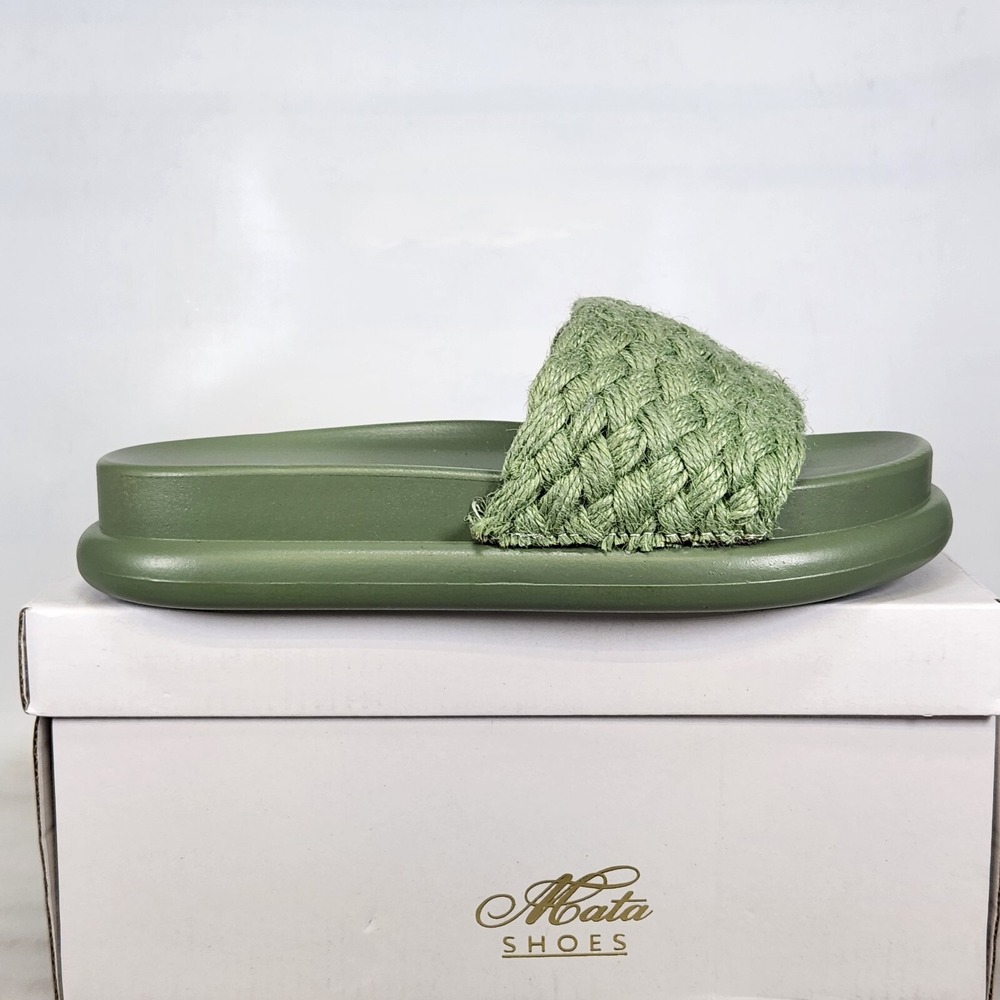 Mata Shoes Ocean Front Sandals Women Size 7 Mint Woven Platform Slides